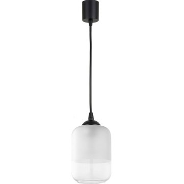 Brilagi - LED-hanglamp aan snoer RETRO GLASS 1xE27/60W/230V Ø 14 cm zwart/wit