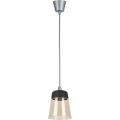 Brilagi - LED-hanglamp aan snoer RETRO GLASS 1xE27/60W/230V Ø 15,5 cm zilver/gerookt beige/zwart