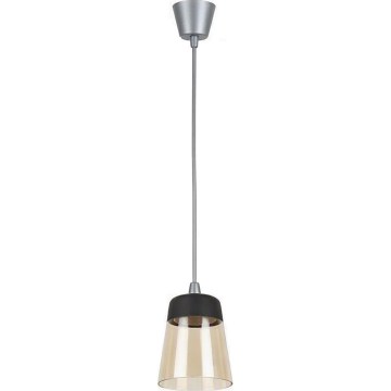 Brilagi - LED-hanglamp aan snoer RETRO GLASS 1xE27/60W/230V Ø 15,5 cm zilver/gerookt beige/zwart
