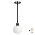 BRILAGI - LED-hanglamp aan snoer RETRO GLASS 1xE27/60W/230V Ø 15 cm zwart/wit