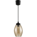 Brilagi - LED-hanglamp aan snoer RETRO GLASS 1xE27/60W/230V Ø 17 cm zwart/gerookt beige