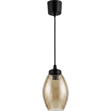 Brilagi - LED-hanglamp aan snoer RETRO GLASS 1xE27/60W/230V Ø 17 cm zwart/gerookt beige