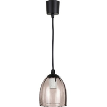 Brilagi - LED hanglamp aan snoer RETRO GLASS 1xE27/60W/230V Ø 17 cm zwart/rookbeige