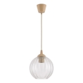 Brilagi - LED-hanglamp aan snoer RETRO GLASS 1xE27/60W/230V Ø 18 cm beige/helder