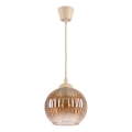 Brilagi - LED-hanglamp aan snoer RETRO GLASS 1xE27/60W/230V Ø 18 cm beige/rookbruin