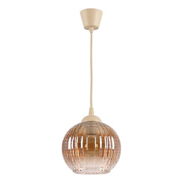Brilagi - LED-hanglamp aan snoer RETRO GLASS 1xE27/60W/230V Ø 18 cm beige/rookbruin