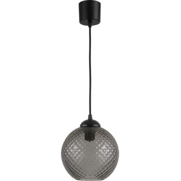 Brilagi - LED-hanglamp aan snoer RETRO GLASS 1xE27/60W/230V Ø 18 cm zwart/rookgrijs