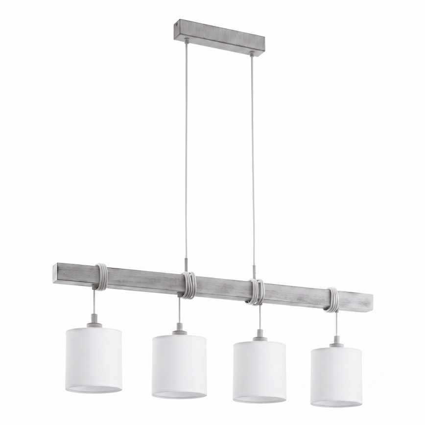 Brilagi - LED-hanglamp aan stalen kabel NUBILA 4xE27/60W/230V grijs/wit
