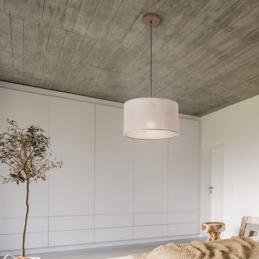 Brilagi - LED Hanglamp aan kabel ANTHONY 1xE27/60W/230V eiken walnoot/beige