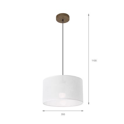 Brilagi - LED Hanglamp aan kabel ANTHONY 1xE27/60W/230V eiken walnoot/wit