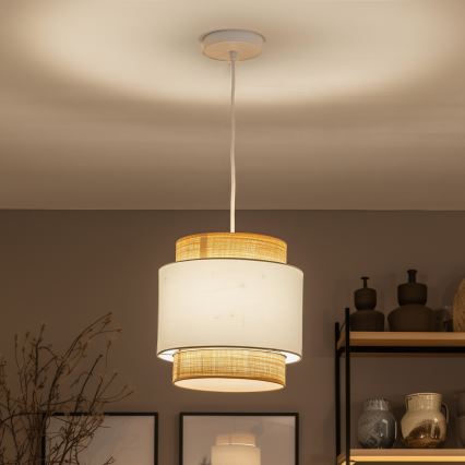 Brilagi - LED-hanglamp CERIA aan kabel 1xE27/40W/230V Ø 30 cm beige/wit
