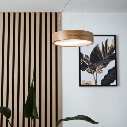 Brilagi - LED-hanglamp met kabel CARVALHO 2xE27/15W/230V eiken Ø 37 cm