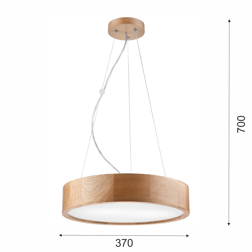 Brilagi - LED-hanglamp met kabel CARVALHO 2xE27/15W/230V eiken Ø 37 cm