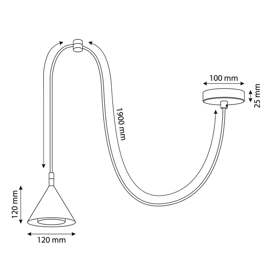 BRILAGI - LED Hanglamp met kabel CONE SINGLE SPIDER 1xGX53/15W/230V beige