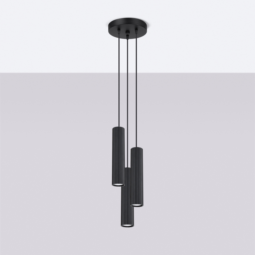 Brilagi - LED-hanglamp met kabel CRESTO 3xGU10/10W/230V zwart