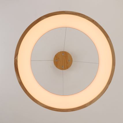 Brilagi - FALCON WOOD LED hanglamp aan kabel, 40W/230V, 3000/4000/6000K, Ø 60 cm, hout