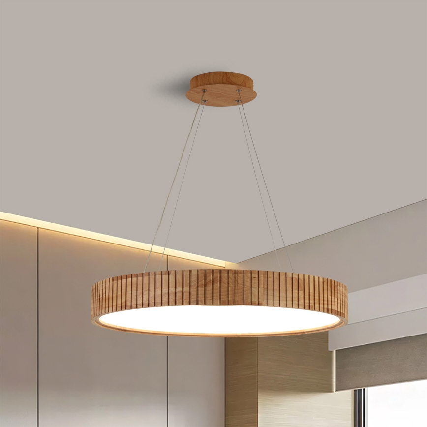 Brilagi - LED-hanglamp met kabel FALCON WOOD MODERN LED/40W/230V 3000/4000/6000K Ø 60 cm hout
