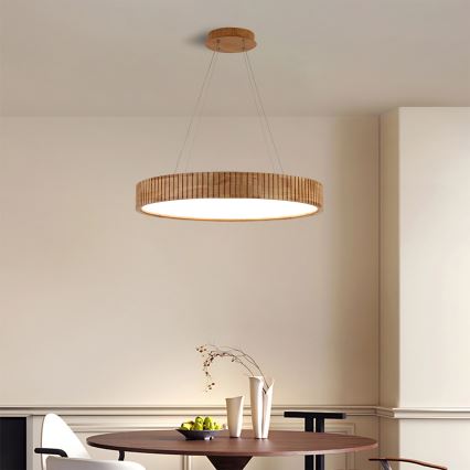 Brilagi - LED-hanglamp met kabel FALCON WOOD MODERN LED/40W/230V 3000/4000/6000K Ø 60 cm hout