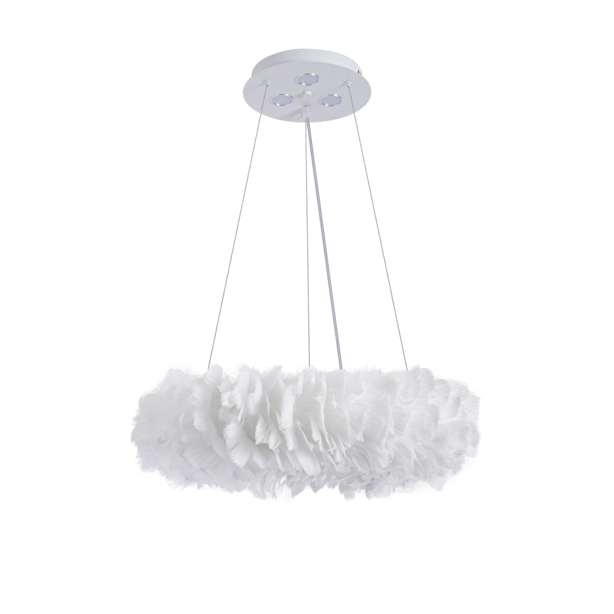 Brilagi - LED-hanglamp met kabel FEATHER 3xE27/40W/230V + 3xLED/3W Ø 40 cm wit