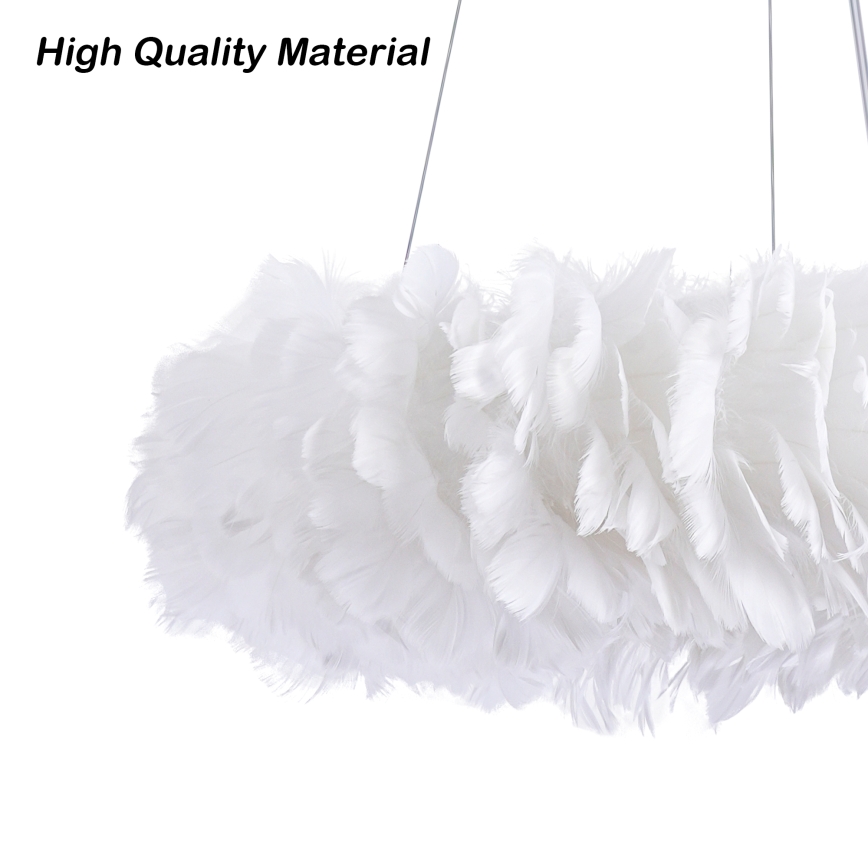 Brilagi - LED-hanglamp met kabel FEATHER 3xE27/40W/230V + 3xLED/3W Ø 40 cm wit