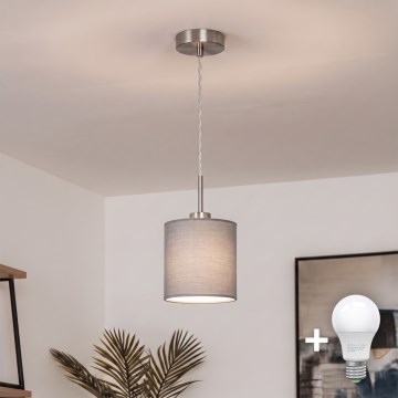 Brilagi - LED-hanglamp met kabel NUBILA 1xE27/60W/230V Ø 14 cm lichtgrijs
