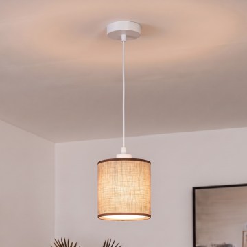 BRILAGI - LED-hanglamp met kabel NUBILA 1xE27/60W/230V Ø 14 cm wit/bruin