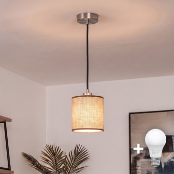 Brilagi - LED-hanglamp met kabel NUBILA 1xE27/60W/230V Ø 14 cm zwart/bruin