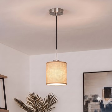 Brilagi - LED hanglamp met kabel NUBILA 1xE27/60W/230V Ø 14 cm zwart/lichtbruin