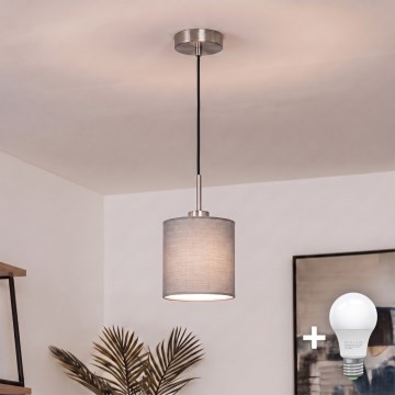Brilagi - LED-hanglamp met kabel NUBILA 1xE27/60W/230V Ø 14 cm zwart/lichtgrijs