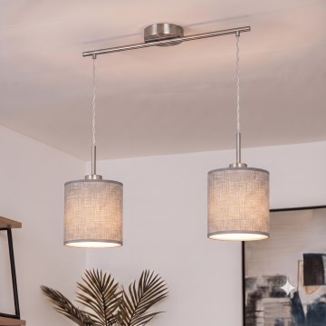 Brilagi - LED-hanglamp met kabel NUBILA 2xE27/60W/230V grijs