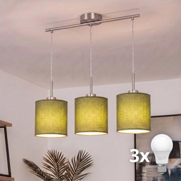 Brilagi - LED-hanglamp met kabel NUBILA 3xE27/60W/230V groen