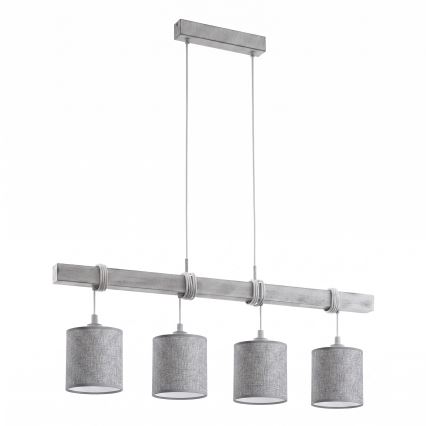 Brilagi - LED hanglamp met kabel NUBILA 4xE27/60W/230V grijs