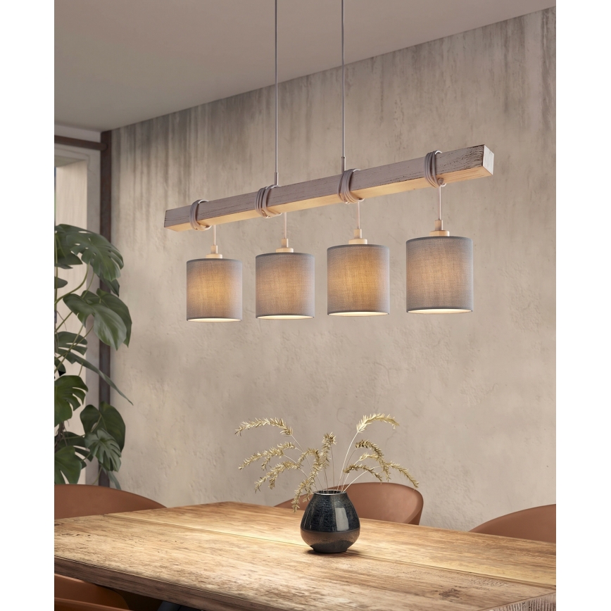 Brilagi - LED-hanglamp met kabel NUBILA 4xE27/60W/230V lichtgrijs