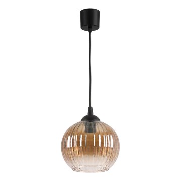 Brilagi - LED-hanglamp met kabel RETRO GLASS 1x E27/60W/230V Ø 18 cm zwart/rookbruin