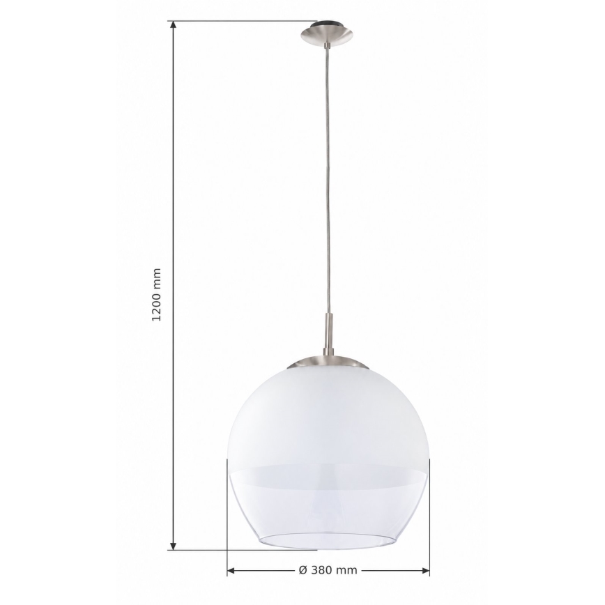 BRILAGI - LED-hanglamp aan kabel RETRO GLASS 1xE27/60W/230V Ø 38 cm mat chroom/wit