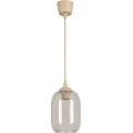 Brilagi - LED-hanglamp met kabel RETRO GLASS 1xE27/60W/230V Ø 14 cm beige/rookgrijs