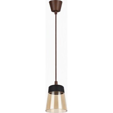 Brilagi - LED-hanglamp met kabel RETRO GLASS 1xE27/60W/230V Ø 15,5 cm bruin/gerookt beige/zwart