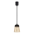 Brilagi - LED-hanglamp met kabel RETRO GLASS 1xE27/60W/230V Ø 15,5 cm zwart/rookkleurig beige