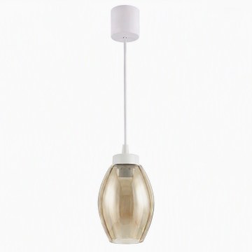 Brilagi - LED-hanglamp met kabel RETRO GLASS 1xE27/60W/230V Ø 17 cm wit/rookbeige