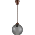 Brilagi - LED-hanglamp met kabel RETRO GLASS 1xE27/60W/230V Ø 18 cm bruin/rookgrijs
