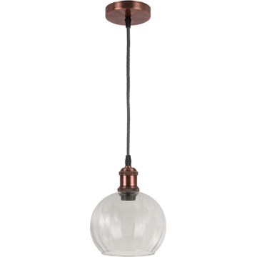 Brilagi - LED-hanglamp met kabel RETRO GLASS 1xE27/60W/230V Ø 25 cm wit/helder