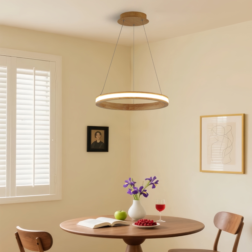 Brilagi - LED-hanglamp met kabel UMEA WOOD LED/30W/230V Ø 40 cm hout