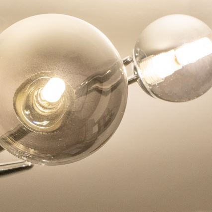 Brilagi - LED-hanglamp met kabelophanging MISTEL 6xG9/3W/230V zwart chroom/gerookt glas