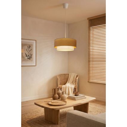 Brilagi - LED-hanglamp met snoer BOHO ECO 1xE27/10W/230V Ø 40 cm beige/crème