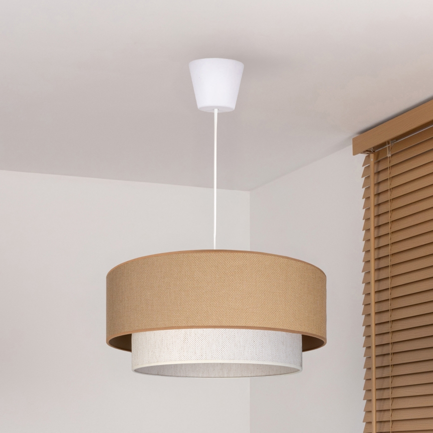 Brilagi - LED-hanglamp met snoer BOHO ECO 1xE27/10W/230V Ø 40 cm beige/crème