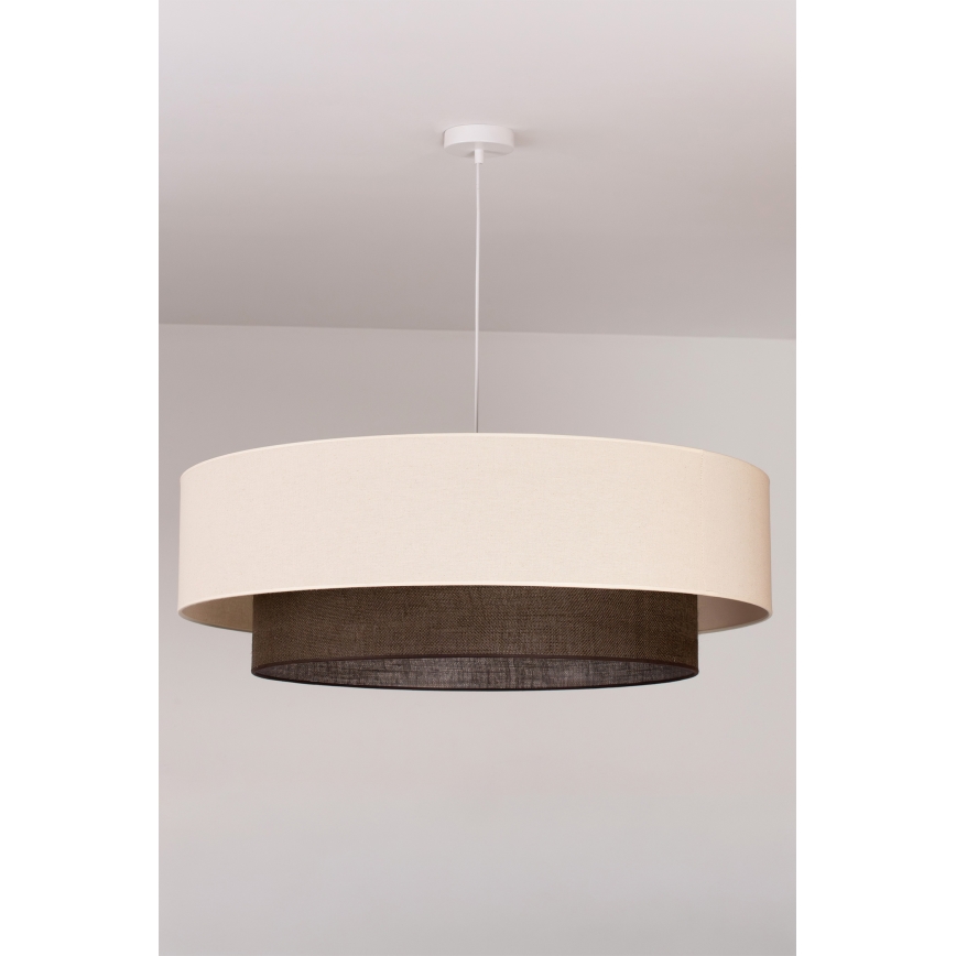 Brilagi - LED hanglamp met snoer BOHO-stijl 3xE27/15W/230V Ø 80 cm crème/bruin