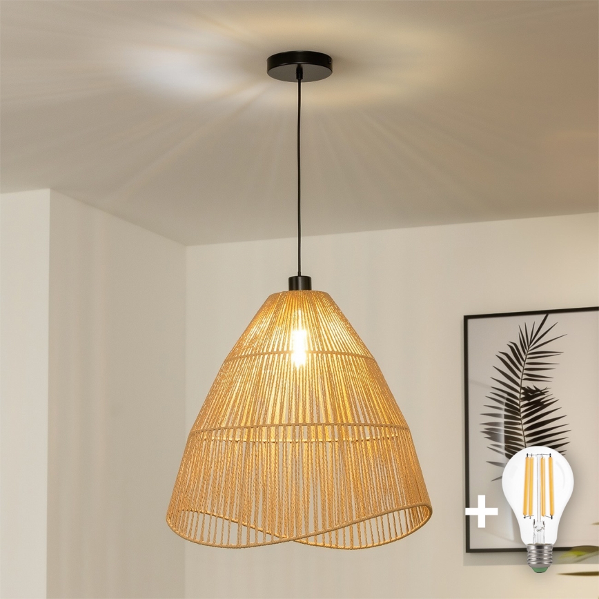 Brilagi - LED-hanglamp met snoer CERIA BOHO 1xE27/40W/230V Ø 70 cm bruin