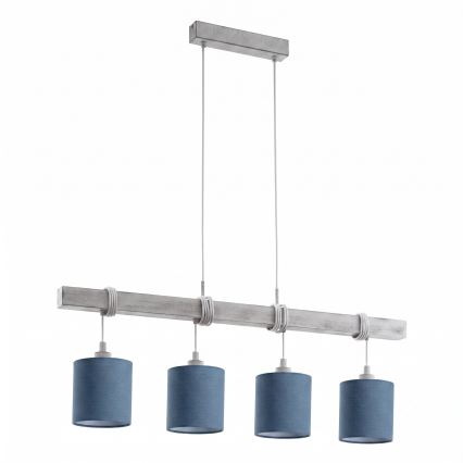 Brilagi - LED-hanglamp met snoer NUBILA 4xE27/60W/230V grijs/donkerblauw