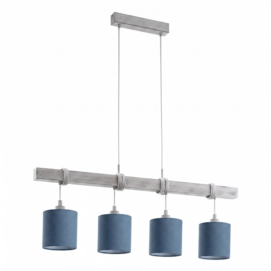 Brilagi - LED-hanglamp met snoer NUBILA 4xE27/60W/230V grijs/donkerblauw