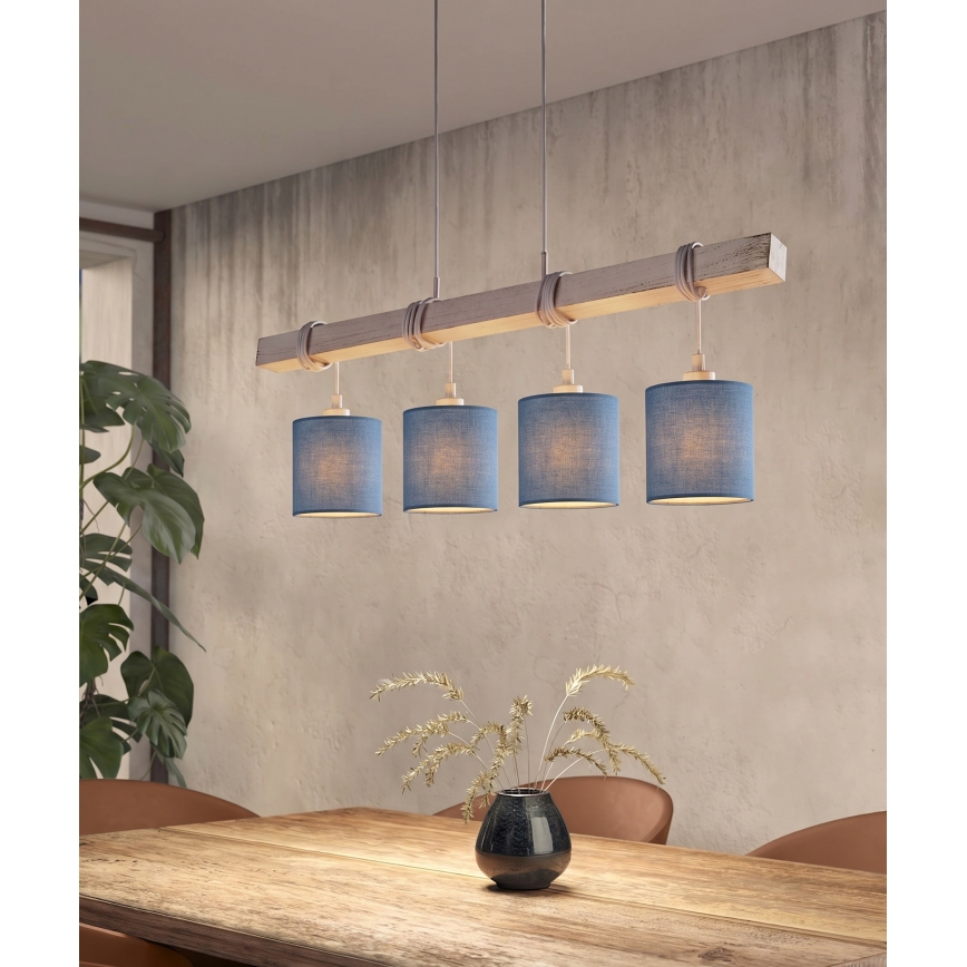 Brilagi - LED-hanglamp met snoer NUBILA 4xE27/60W/230V grijs/donkerblauw